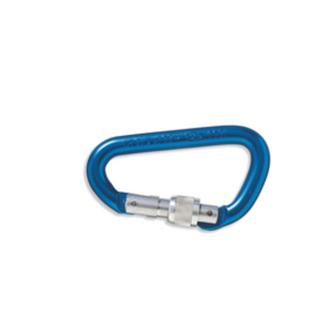 Pear shape carabiner aluminium with safety screw